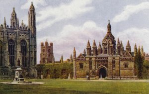 剑桥：国王学院，礼拜堂和大门（彩色石印版） 作者 阿尔弗雷德·罗伯特·昆顿