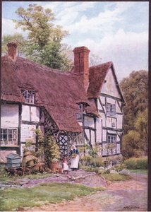 Harvington, nr Evesham, Worcester, from The Cottages and the Village Life of Rural England 由 Dent & Sons Limited 出版 作者 阿尔弗雷德·罗伯特·昆顿