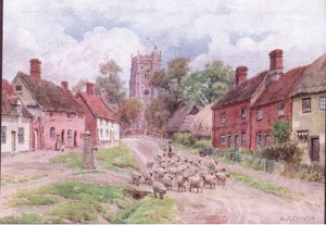 Monks Eleigh, Suffolk，来自 Dent & Sons Limited 出版的英格兰乡村生活的小屋和乡村生活 作者 阿尔弗雷德·罗伯特·昆顿