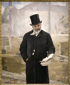 让·查尔斯·阿道夫·阿尔凡 (Jean Charles Adolphe Alphand)（1817-1891 年）肖像，奥斯曼男爵 (Baron Haussmann) 的合作者，巴黎公共工程、绿地布局主管，1889 年世界博览会作品总监，阿尔弗雷德·罗尔 (Alfred Roll) 的布面油画（1846-1919 年） ）。 摄影