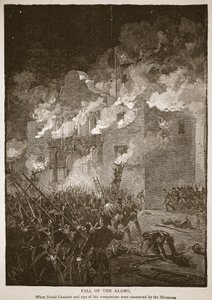 阿拉莫的陷落》，选自 1896 年出版的一本书。1896 年（雕刻）