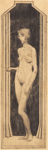 狭窄田野中站立的裸女 作者 阿尔弗雷德·西蒙森