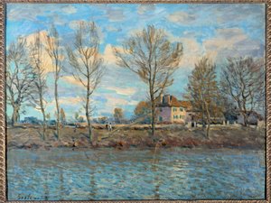 大雅特岛（Ile de la grande jatte）塞纳河畔纳伊。阿尔弗雷德·西斯利（Alfred Sisley）绘画 作者 阿尔弗雷德·西斯利