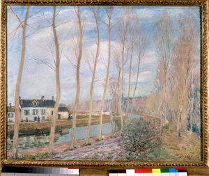 阿尔弗雷德·西斯莱 (Alfred Sisley) (1839-1899) 1892 年绘制的 Loing 运河画作。 0.73x0.93 m 巴黎，奥赛博物馆 作者 阿尔弗雷德·西斯利