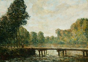 1890年，在奥凡河上的小桥 作者 Alfred Sisley