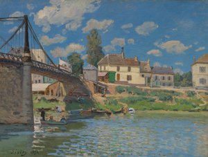 1872年，在维伦纽夫·拉·加纳（Villeneuve-la-Garenne）的桥。 作者 Alfred Sisley