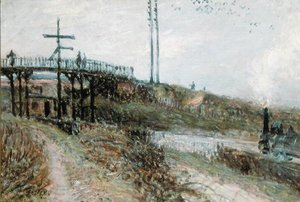 塞夫勒铁路上的人行桥，约1879年 作者 阿尔弗雷德·西斯利