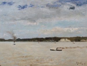 翁弗勒尔湾。 1891年 作者 阿尔弗雷德·埃米尔·史蒂文斯（Alfred Emile Stevens）