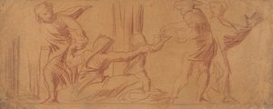 一组人物，儿童在中间乞讨 作者 阿尔弗雷德·埃米尔·史蒂文斯（Alfred Emile Stevens）