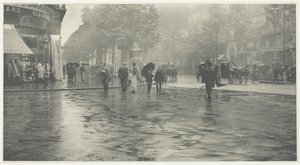 大道上的湿日》，巴黎，1894年，约1897年印刷。 作者 阿尔弗雷德·斯蒂格利茨