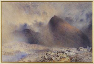 斯诺登山通过清理云，1857年（纸和铅笔）