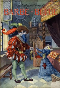 蓝胡子》（Bluebeard），查尔斯-佩罗（1628-1703 年）的作品。1910 年左右，瓦卡利和卡雷在 "Les beaux tales "作品集 "Nos loisirs "中的插图。私人收藏。 作者 阿尔弗雷多和凯瑞·瓦卡里