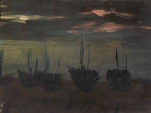 月光下的船只, n.d. 作者 爱丽丝·派克·巴尼