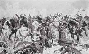 公元 1192 年拉齐普特人对穆罕默德人的最后抵抗（石版画）