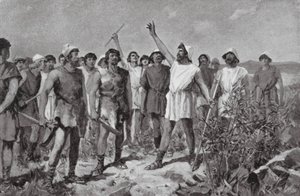 斯巴达的赫洛特人起义，公元前 464 年（石版画）