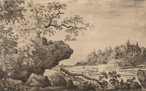 水中的树枝，大概在1645-1656年。