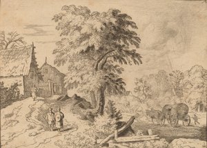 带着两匹草泥马的车，大概在1645-1656年。 作者 阿拉特·范·埃弗丁根