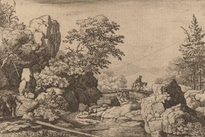 桥上的骑士，大概在1645-1656年。 作者 阿拉特·范·埃弗丁根