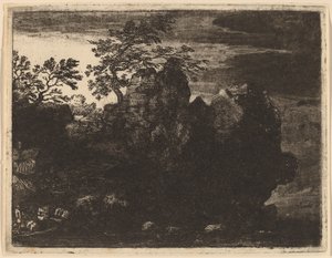 河边的大石头，大概在1645-1656年。 作者 阿拉特·范·埃弗丁根