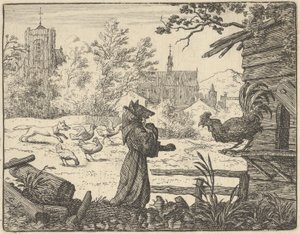 伪装成僧侣的雷纳德获得了公鸡的信任，1650-75。