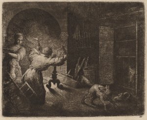 雷纳德从牧师那里偷了一只卡彭，大概在1645-1656年。 作者 阿拉特·范·埃弗丁根