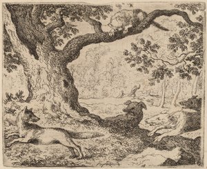 雷纳德的父亲和被猎犬追捕的猫，大概在1645-1656年。 作者 阿拉特·范·埃弗丁根
