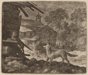 猫进入谷仓，雷纳德在一旁观看，大概是在1645-1656年。 作者 阿拉特·范·埃弗丁根