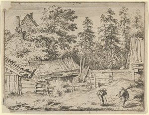 三间小屋，17世纪。 作者 阿拉特·范·埃弗丁根