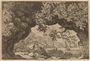 透过穿孔岩石的视图，可能约1645-1656。 作者 阿拉特·范·埃弗丁根