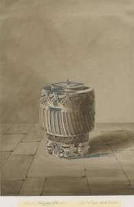 朗登教堂（Longdon Church）中的字体：棕褐色水墨画，1842年9月8日