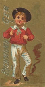 来自女孩和儿童系列N65，为Allen &...宣传Richmond Gem Cigarettes，约1886年。