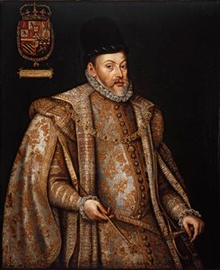 腓力二世1527-1598年的肖像，西班牙和葡萄牙国王，16世纪下半叶。