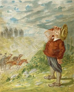Baron Munchausen如何获得The Blower，来自Rudolf Erich Raspe（1736-94）的“男爵Munchausen历险记”，发表于c.1886