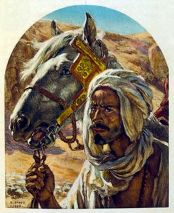 Dinet 绘制的插图，选自《海市蜃楼》中的阿拉伯生活场景。1906.Mirages, Scénes De La Vie Arab》由艾蒂安-迪内特绘制插图，西尔曼-本-易卜拉欣-巴默尔撰写评论。纳斯雷丁-迪内出生时的名字是阿尔方斯-艾蒂安-迪内（1861-1929 年），法国画家。 作者 阿方斯·艾蒂安·迪内
