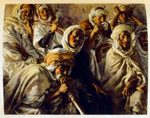 Dinet 绘制的插图，选自《海市蜃楼》中的阿拉伯生活场景。1906.Mirages, Scénes De La Vie Arab》由艾蒂安-迪内特绘制插图，西尔曼-本-易卜拉欣-巴默尔撰写评论。纳斯雷丁-迪内出生时的名字是阿尔方斯-艾蒂安-迪内（1861-1929 年），法国画家。 作者 阿方斯·艾蒂安·迪内