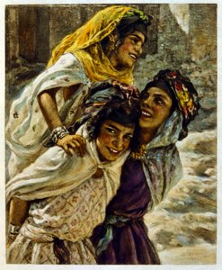 Dinet 绘制的插图，选自《海市蜃楼》中的阿拉伯生活场景。1906.Mirages, Scénes De La Vie Arab》由艾蒂安-迪内特绘制插图，西尔曼-本-易卜拉欣-巴默尔撰写评论。纳斯雷丁-迪内出生时的名字是阿尔方斯-艾蒂安-迪内（1861-1929 年），法国画家。 作者 阿方斯·艾蒂安·迪内