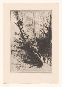 树木 作者 Alphonse Legros（艺术家签名）