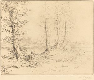 沿河（Le long de la rive） 作者 阿方斯·莱格罗斯（Alphonse Legros）
