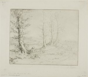 沿着河岸 作者 阿方斯·莱格罗斯（Alphonse Legros）