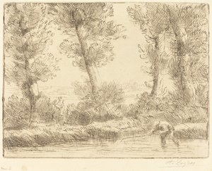 莱恩河岸 Les bords de la Liane. 作者 阿方斯·莱格罗斯（Alphonse Legros）