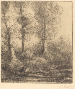圣普雷河岸边的圣普雷河。 作者 阿方斯·莱格罗斯（Alphonse Legros）