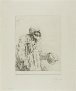 拄拐杖的乞丐 作者 阿方斯·莱格罗斯（Alphonse Legros）