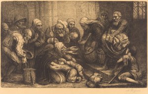 布鲁塞尔的乞丐 Les mendiants de Bruges. 作者 阿方斯·莱格罗斯（Alphonse Legros）