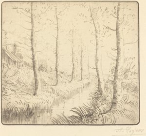 水边的白桦树 作者 阿方斯·莱格罗斯（Alphonse Legros）