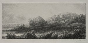 沼泽里的小屋。 作者 阿方斯·莱格罗斯（Alphonse Legros）