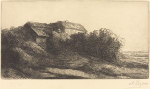 山坡上的小屋 (Chaumiere sur le coteau) 作者 阿方斯·莱格罗斯（Alphonse Legros）