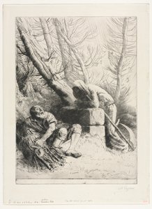 死亡与伐木工人，1881年。 作者 阿方斯·莱格罗斯（Alphonse Legros）