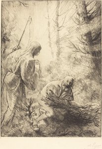死亡与樵夫》，第二版 《死亡与樵夫》。 作者 阿方斯·莱格罗斯（Alphonse Legros）