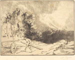 Bourgogne的森林边缘 Un coin de foret en Bourgogne。 作者 阿方斯·莱格罗斯（Alphonse Legros）