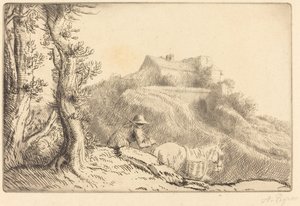 山上的农场 La ferme sur la colline. 作者 阿方斯·莱格罗斯（Alphonse Legros）